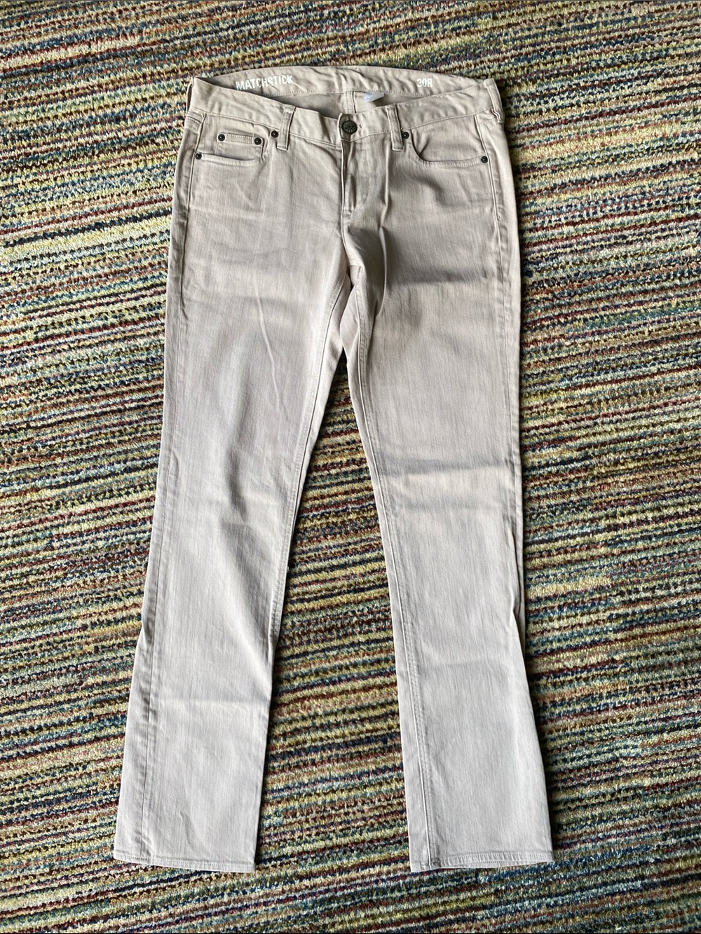 J Crew khaki low-rise Matchstick Jeans size 30